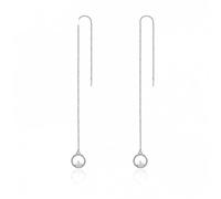ZUOZUIYQ 925 Sterling Silver Geometric Long Tassel Circle AAA Zircon Drop Earrings for Women Sterling Silver Jewelry