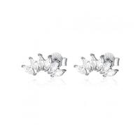 ZUOZUIYQ 925 Sterling Silver Zircon Geometric Shape Piercing Stackable Earrings for Women Friends Fine Jewelry Gifts