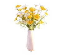 ZUOZUIYQ Artificial Flowers and Vase Artificial Daisy Elegant Artificial Flowers Bunches Fake Silk Daisy Flower Accessories,Fake Daisy Flowers with Ceramic Vase for Living Room Table Centrepiece