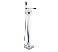 ZUOZUIYQ Barthroom Tub Filler Faucet Floor Mounted Shower Faucet Set with Waterfall Spout, Tub Mixer Tap with Handheld Sprayer,Chrome