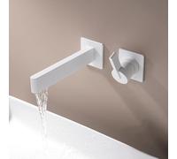 ZUOZUIYQ Bathroom Basin Mixer Tap Wall Mounted Waterfall Taps for Bathroom Basin Concealed Hot and Cold Bathroom Tap,White