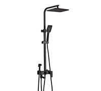 ZUOZUIYQ Black Bathroom Shower Faucet Set Brass hot and Cold Water Faucet Booster Shower Multi Function Shower System Shower System with Handheld Black,Sprinkler