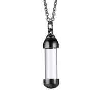 ZUOZUIYQ Elegant Sturdy Stainless Steel Memorial Necklace Accessory for Hair Keepsakes with Glass Pendant and Polished