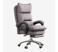 ZUOZUIYQ Ergonomic Big and Tall Home Office Chair with Wheels and Armrest Height Adjustable Desk Chair for Adults Thick Back and Comfortable Seat Grey (With Footstool)