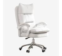 ZUOZUIYQ Ergonomic Big and Tall Home Office Chair with Wheels and Thick Back Height Adjustable Desk Chair for Adults Gaming Chair with Armrest White Size: Without