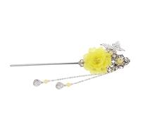 ZUOZUIYQ Female Hair Accessories,Hair Claw Clips,Resin Flower Hairpin Hair Stick Vintage for Hanfu Kimono Hair Accessory, Red, as described (Color : Yellow)