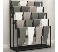 ZUOZUIYQ Freestanding Metal Scarf Display Stand nizer for Clothing Store Commercial Retail Tie Scarf Rack Belt Towel Holder (Black 100×40×150cm)