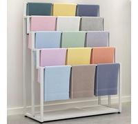 ZUOZUIYQ Freestanding Metal Scarf Display Stand nizer for Clothing Store Commercial Retail Tie Scarf Rack Belt Towel Holder in White (120×40×150cm)