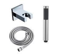 ZUOZUIYQ generic Chrome Head High Pressure Handheld Sprayer, Universal Hand Held Showerhead Set with 1.5M Stainless Steel Shower Hose and Brass