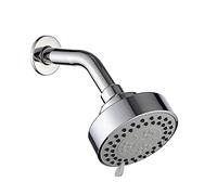 ZUOZUIYQ Handheld Showers, ABS High Pressure Rain Shower Head, Brushed Chrome Finish, 3.7 Inch Fixed Shower Head with 3 Speed ??Adjustment and Wizard Cleaning Nozzle and Anti-Clog Nozzle