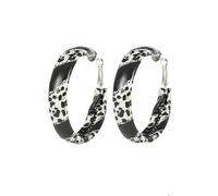 ZUOZUIYQ jewelry Cherkered Earrings For Women,Europe and America Vintage Women Checkered Leopard Pattern Snowflake Hoop Earrings, Checkered Hoop Earrings, Race Car Earrings jewelry