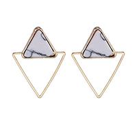 ZUOZUIYQ jewelry Women Earrings, Black White Stone Geometric Earrings Fashion Round Design Punk Earrings For Wedding Party Jewelry present presents For Girlfriend, Wife, Sister, Daughter,