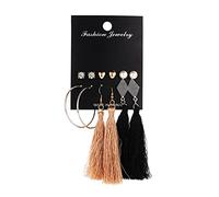 ZUOZUIYQ jewelry Women Earrings, Bohemia 6 Pairs Earrings Set Geometry Multi Combination Tassel Earrings For Women Metal Earing Pearl Shell Heart Earings Jewelry presents For Girlfriend