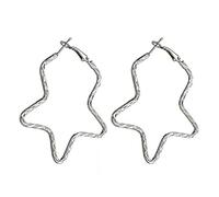 ZUOZUIYQ jewelry Women Earrings, Korean Fashion Big Hyperbole Geometric Women Hoop Earrings Star Round Heart Irregular Alloy Jewelry presents For Girlfriend, Wife, Sister, Daugh
