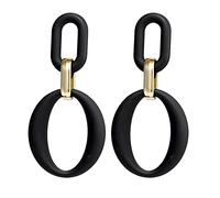 ZUOZUIYQ jewelry Women Earrings, Korean Fashion Chain Dangle Earrings For Women Black Geometric Dangle Drop Earings Statement Vintage Earring Jewelry presents For Girlfriend, Wife,