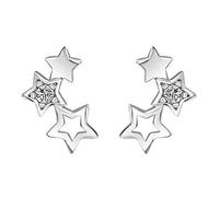 ZUOZUIYQ Ladies Silver Plated Earrings Hollow Stars Ear Studs Piercing Jewellery Gift Silver Very Practical and Popular