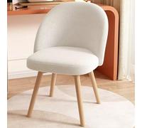 ZUOZUIYQ Makeup Vanity Chair with Swivel Function Upholstered Seat and Back Armless Design for Comfort Wood Legs Ideal for Bedroom or Beauty Room Decor (Off White Velvet Size: Standard)