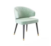 ZUOZUIYQ Mid century Velvet Upholstered Dining Chair with Ergonomic Design for Bedroom and Kitchen Modern Accent Chair for Ladies Green Velvet Chair with Black Legs