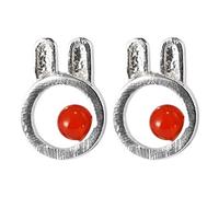 ZUOZUIYQ S925 Sterling Silver Earring Smooth Korean Style Ear Stud Cute Ear Studs Silver Earringsearring