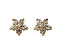 ZUOZUIYQ Sterling Silver Jewelry, Five-pointed Star for Women Shining Flowers Earring Jewelry