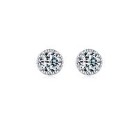 ZUOZUIYQ Tiny Color Round Earrings 100% Sparkling Stud Earring For Women Wedding Jewelry