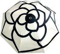 ZUOZUIYQ Travel Umbrella,Beach umbrella,Camellia Automatic Simple Female Forest Sunscreen and Protection Umbrella Folding Umbrella Dual-use-White