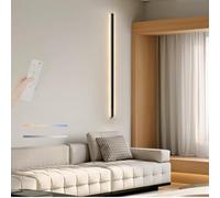 ZUOZUIYQ Wall Lamps Lights LED Indoor with Remote Control Dimmings Long Strip Aluminium Acrylic for Bedroom (Black 100cm)