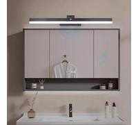 ZUOZUIYQ Wall Lamps Lights LED Mirror Front Indoor with Motion Sensor 180° Rotation Long Strip Aluminium for Bathroom Vanity (Black-Neutral Light 80cm)