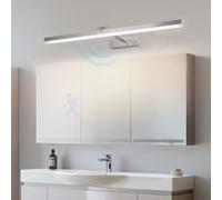 ZUOZUIYQ Wall Lamps Lights LED Mirror Front Indoor with Motion Sensor 180° Rotation Long Strip Aluminium for Bathroom Vanity (Silvery-Warm Light 60cm)