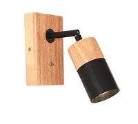 ZUOZUIYQ Wall Lamps Sconces Adjustable Wooden Sconce Wall Light Personality LED Bedroom Bedside Lamp Corridor Aisle Study Metal Wall-Mounted Lighting Fixture Indoor and Outdoor-Black(Noir)