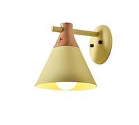 ZUOZUIYQ Wall Lamps Sconces Indoor Wall Sconce Conical Color Wall Light Fixture Solid Wood Wall Lamp, Classic Room Decor Lighting Fixture Retro Hardwired Metal Sconces for Bedside Reading-Black Co