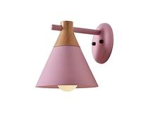 ZUOZUIYQ Wall Lamps Sconces Indoor Wall Sconce Conical Color Wall Light Fixture Solid Wood Wall Lamp, Classic Room Decor Lighting Fixture Retro Hardwired Metal Sconces for Bedside Reading-Black Co