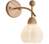 ZUOZUIYQ Wall Lamps Sconces Industrial Style Wall Lights, E 27 Base White Glass Wall Lamp, Retro Country Bedroom Log Bedside Wall Sconces, for Living Room 's Room Corridor Background Wall Pumpkin L