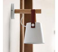 ZUOZUIYQ Wall Lamps Sconces Wall Light E27 Personalized Fashion Wall Sconce Staircase Aisle Study Bedside Cafe Wrought Iron Belt Wall Lantern(Blanc)