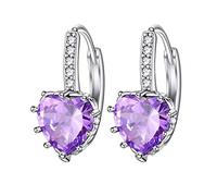 ZUOZUIYQ Women Earrings Heartshaped Multicolor Fashion Zircon Earrings Earrings Earrings for Women Hoops