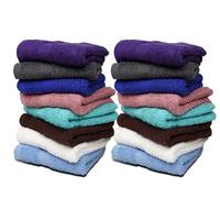 ZUPERIA Premium Bar Mop 16 Pack (12 x 12) - 100% Cotton Cleaning Towels Made with Ribbed Design for Quick and Easy Cleanups - Everyday Kitchen and Dish Towels (Plain Multicolor, 16 Pack)