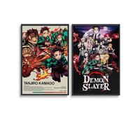ZUPOASBKL 2 PCS Demon Poster Slayer Fantasy Classic Comic Anime Wall Art Canvas Posters Room Decorative Aesthetic Print Decor 12x18inch(30x45cm) Style-5