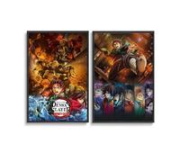 ZUPOASBKL 2 PCS Demon Poster Slayer Fantasy Comic Anime Classic Wall Art Canvas Posters Room Decorative Aesthetic Print Decor 12x18inch(30x45cm) Style-6