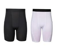 Zupora Mens Compression Shorts Anti Chafing Running Underwear Sports Tight Base Layer Short Quick-Drying Workout Cycling Gym 2 Pack