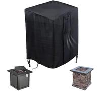 Zuppypaw Fire Pit Cover, Outdoor Firepit Covers Heavy Duty & Waterproof, 420D Patio Fire Table Cover Gas Fire Pit Accessories Fade & Weather Resistant (Black, Square-55x55x89cm)