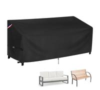 Zuppypaw Garden Bench Cover 204 x 92 x 84 cm, 500D Waterproof Windproof Heavy Duty Outdoor Sofa Cover, Storage Bench Covers with Handles for Love Seat, Large Benches, Sofas, Black