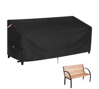 Zuppypaw Garden Bench Covers Waterproof, 184 x 88 x 81 cm 500D Heavy Duty 3 Seater Outdoor Bench Cover, Patio Storage Benches Cover Windproof for Loveseats, Chairs, Black