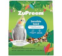 Zupreem Sensible Seed Bird Food For Medium Birds, 2 Pound Bag | Bird Food Mixer, Cockatiel Food, Conures, Lovebirds, Quakers, Pellet Mix, Pumpkin Seeds, Safflower, Smart Pellet, Made in USA