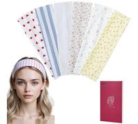 Zupro 6-Pack Fashion Women's Headbands Girls' Holiday Hair Bands Short Hair Hair Accessories- Floral Heart Stripe Print Rustic Style Patterns - Non-Slip Stretchy Soft for Yoga, Fitness, Daily Use.