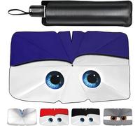 Zuquik Car parasol, 145 x 79 cm, Retractable Umbrella, Blocks UV Rays and Heat, Suitable for Passenger Cars,Blue