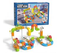Zuquik Electric Train Set 242 Pieces, 3D Anti-Gravity Train Track with 3 Secure Rails, Type-C Rechargeable,STEM Trackfusion Train Toy, Construction Toy Train for Boys Girls Age 3+