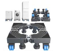 Zuquik Heavy Duty Washing Machine Stand with Wheels, 45-68 cm | Riser for washing machine, fridge and dryer, non-slip, shock-absorbent, for household appliances, up to 450 kg