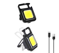 Zuquik Pack of 2 Mini Work Lights, 800 Lumen COB LED Workshop Lamp | With magnet and clip, 300 mAh type C battery torch for car repair, emergency (2 pieces)