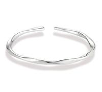 zurabini 1 PCS Silver Bangle for Women Adjustable Open Cuff Silver Bangle, Polished Lightweight Bangles for Women Perfect for Daily & Formal Wear, Stackable Jewelry Gift