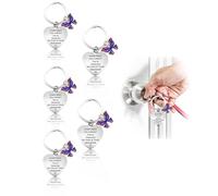 zurabini 5 PCS Little Reminders Keyring, Elegant Butterfly Design Inspirational Keyrings with Positive Self-Worth Message, Motivational Gift for Women